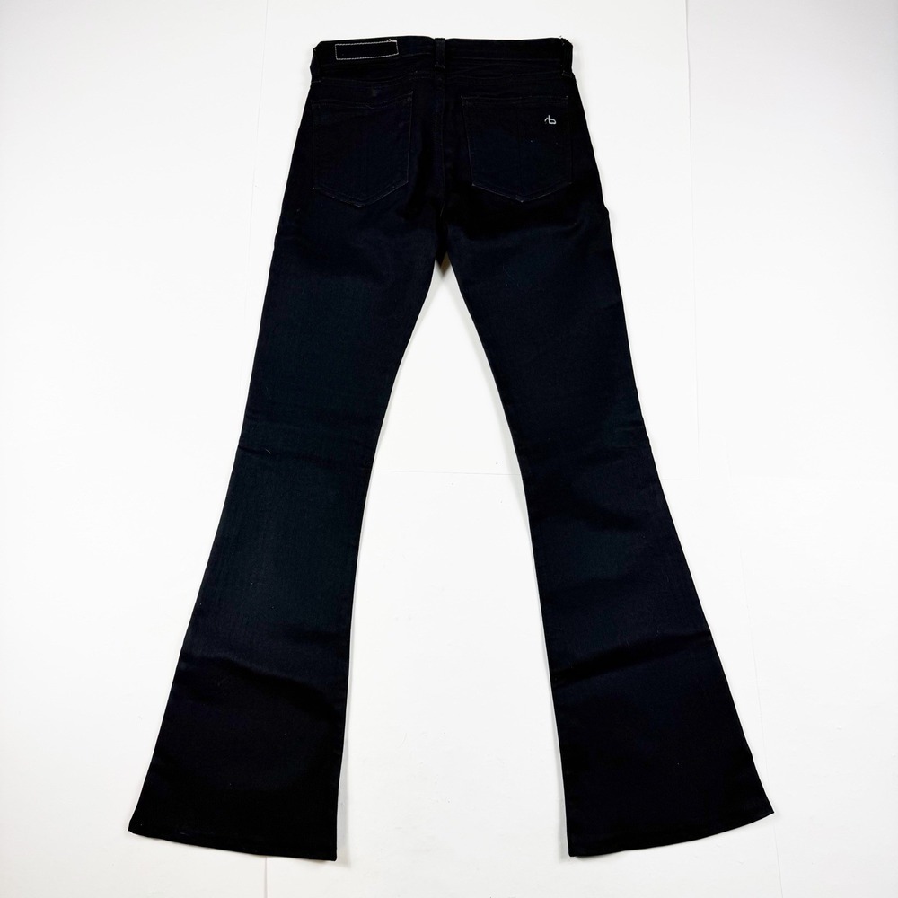 Rag Bone Jeans Womens 25 Black Coated Flare Elephant Bell Mid Rise Stretch 25x30 - Picture 2 of 9